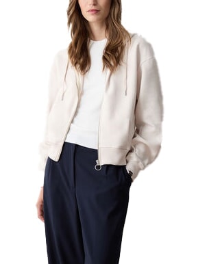 STUNNING Full zip sweatshirt with hood and pleats incense - Women's Sweatshirts