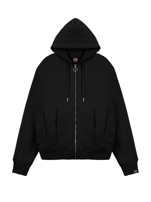 STUNNING Full zip sweatshirt with hood and pleats black - Women's Sweatshirts