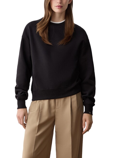 STUNNING Crew neck sweatshirt with pleats black - Women's Sweatshirts