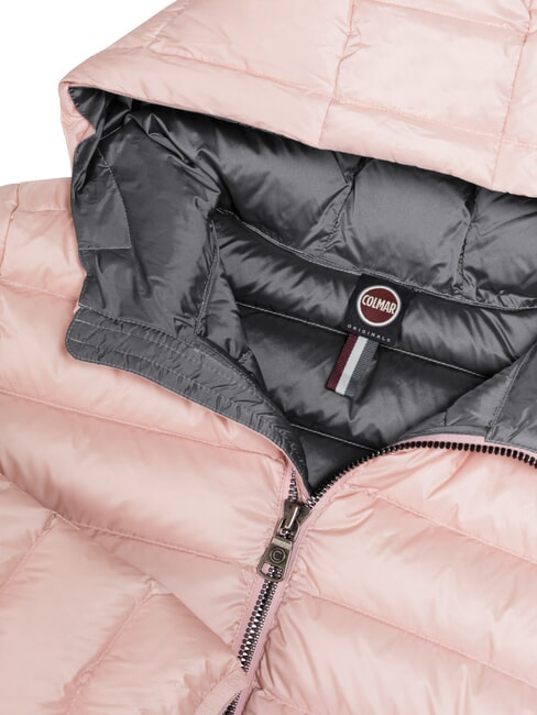 DELUXE Short down jacket with hood milkshake-darksteel - Women's down jackets