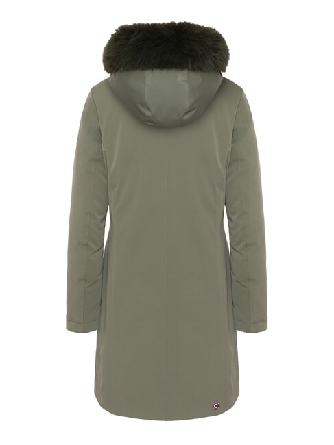 PURENESS Long padded jacket with hood mud - Women's Jackets