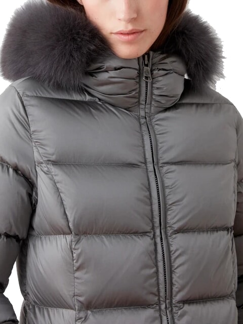 DELUXE Long down jacket with hood dark steel-dark steel - Women's down jackets