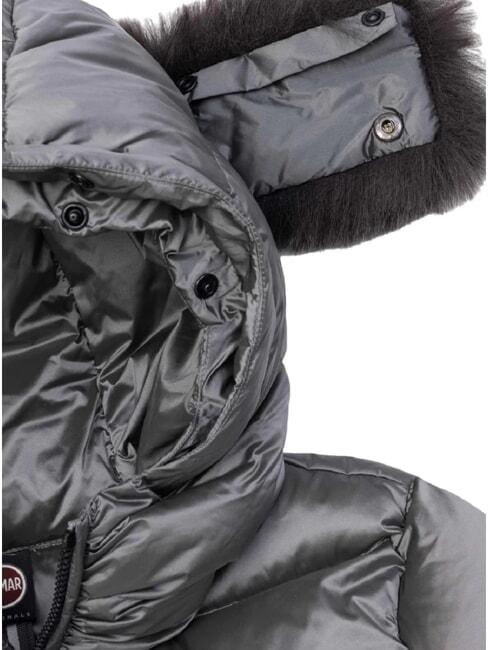 DELUXE Long down jacket with hood dark steel-dark steel - Women's down jackets