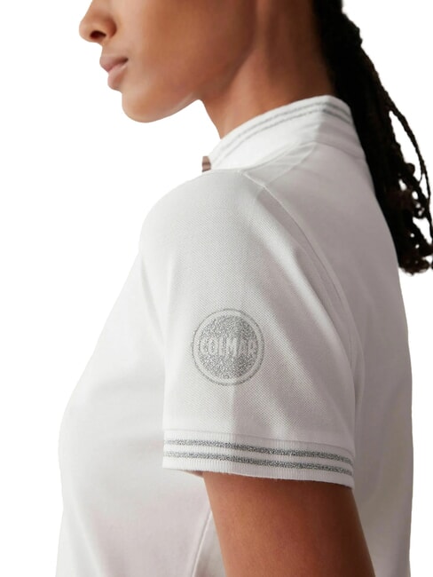 MONDAY Short-sleeved polo shirt in stretch piquet white - Polo shirt