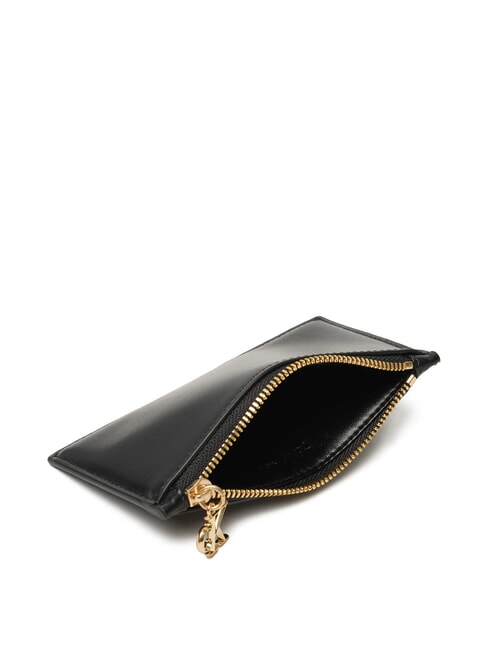 HARDWARE MONOGRAM Leather card holder / coin purse on black - Women’s Wallets