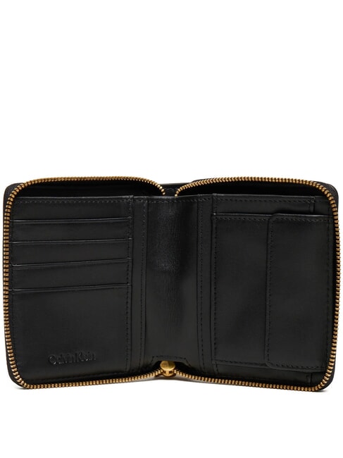 ENGRAVED  Small leather wallet on black - Women’s Wallets