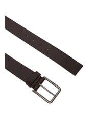 CALVIN KLEIN WARMTH  Leather belt ck dark brown/antique silver - Belts - 2