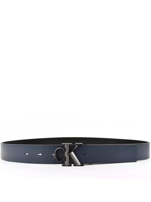 CK HARDWARE SEASONAL  Reversible leather belt black/moonlit ocean - Belts