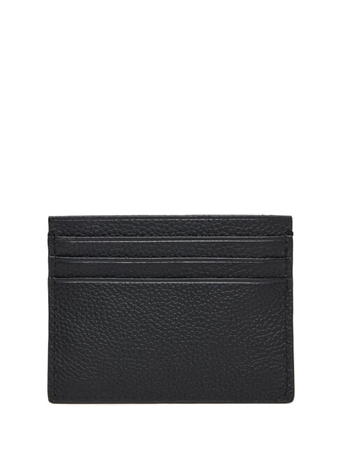 FOIL EMBOSS  Flat leather card holder on black - Men’s Wallets
