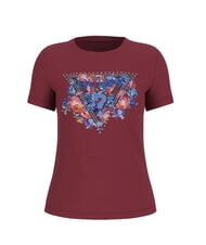 GUESS SS CN PEONY TRIANGLE Short-sleeved T-shirt with print wine - T-shirt - 3