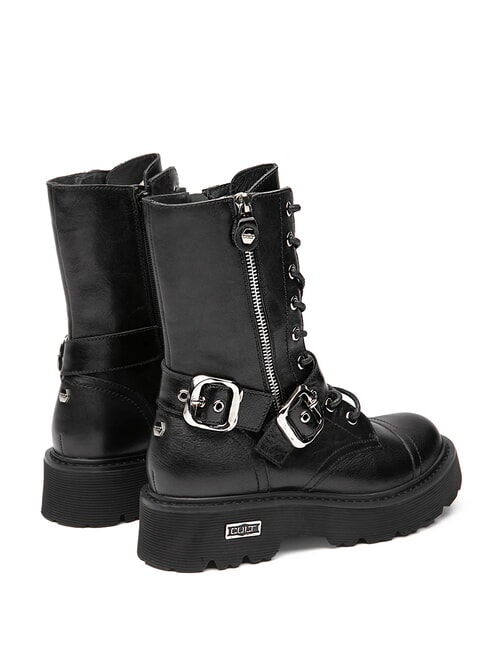 SLASH 4585 Leather ankle boots with buckles black - Women’s shoes