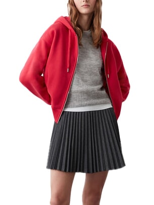 STUNNING Full zip sweatshirt with hood and pleats rebel - Women's Sweatshirts