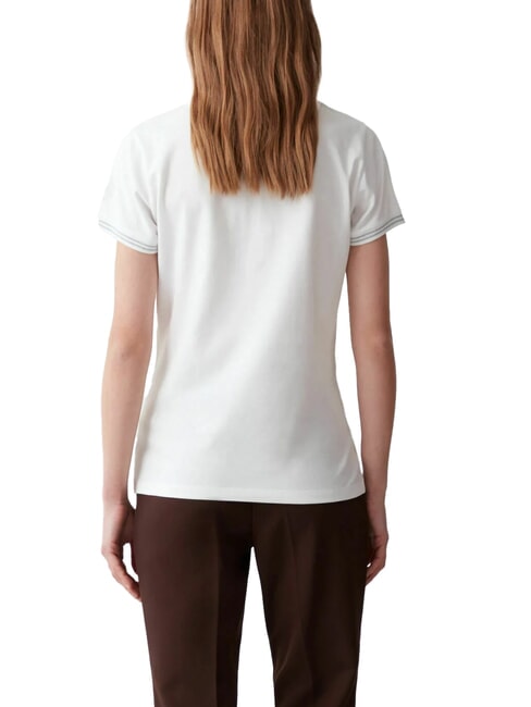 MONDAY Short-sleeved polo shirt in stretch piquet white - Polo shirt