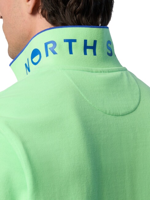 COLLAR STRIPED Short-sleeved cotton polo summer green - Polo shirt