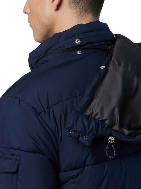 BEAM Down jacket with hood navy blue - Men's down jackets
