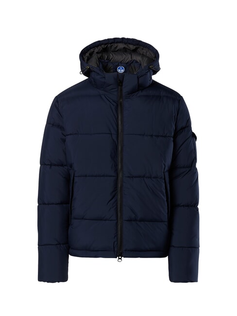 BEAM Down jacket with hood navy blue - Men's down jackets