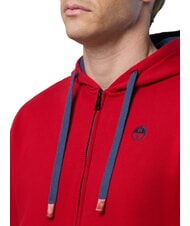 NORTH SAILS LOGO Full zip hoodie red lava - Sweatshirts - 3