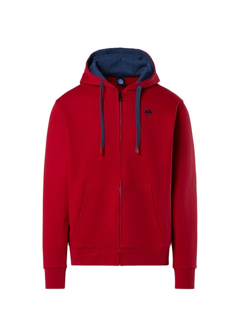 LOGO Full zip hoodie red lava - Sweatshirts