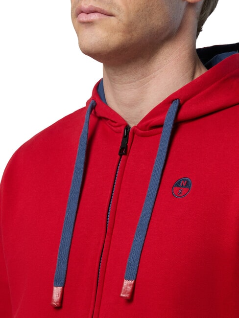 LOGO Full zip hoodie red lava - Sweatshirts