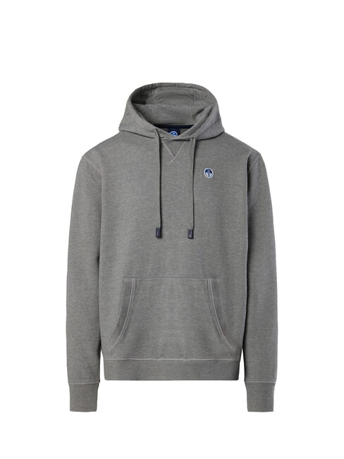 ROUND LOGO Cotton hoodie medium gray melange - Sweatshirts