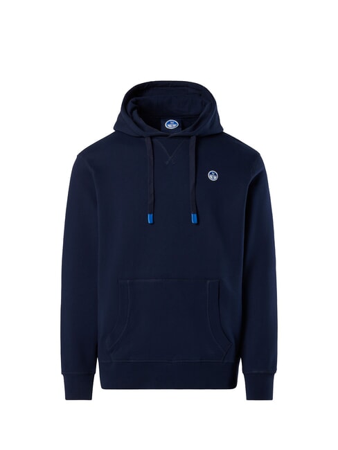 ROUND LOGO Cotton hoodie navy blue - Sweatshirts