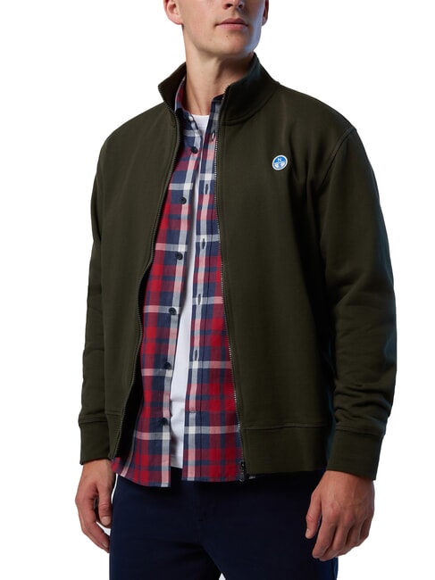 LOGO Full zip sweatshirt forest green - Sweatshirts