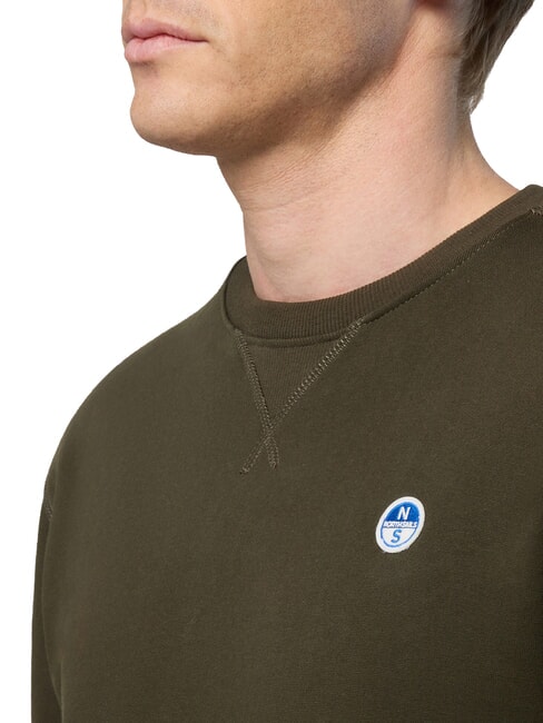 ROUND LOGO Cotton crewneck sweatshirt forest green - Sweatshirts