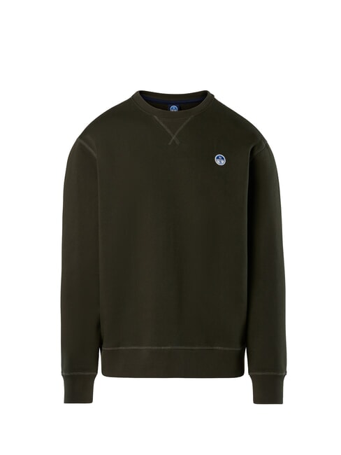 ROUND LOGO Cotton crewneck sweatshirt forest green - Sweatshirts