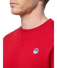 NORTH SAILS ROUND LOGO Cotton crewneck sweatshirt red lava - Sweatshirts - 3