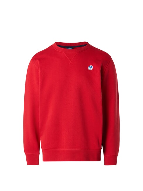 ROUND LOGO Cotton crewneck sweatshirt red lava - Sweatshirts