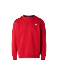 NORTH SAILS ROUND LOGO Cotton crewneck sweatshirt red lava - Sweatshirts - 4