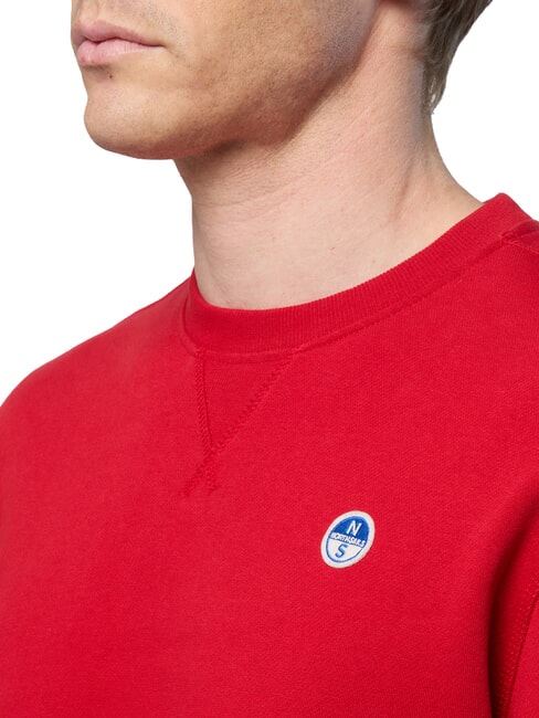 ROUND LOGO Cotton crewneck sweatshirt red lava - Sweatshirts