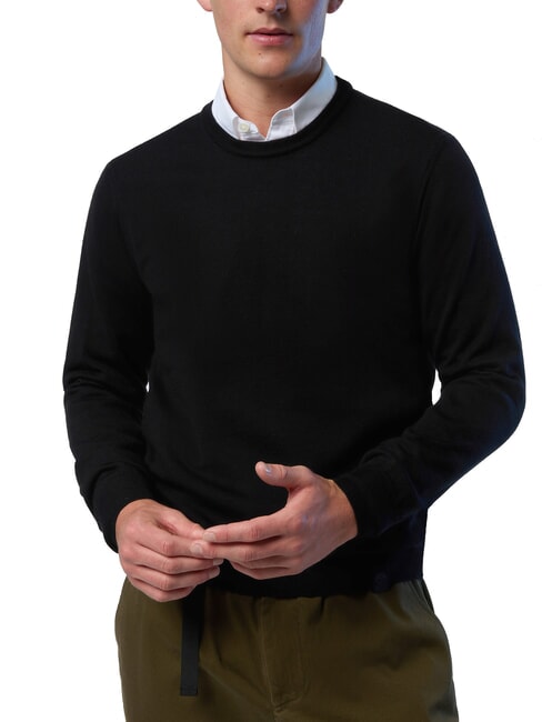 N|S Wool crew neck sweater black - Men's Sweaters