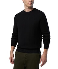 NORTH SAILS N|S Waffle crew neck sweater dark gray melange - Men's Sweaters - 3