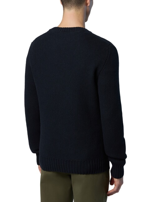 N|S Waffle crew neck sweater navy blue - Men's Sweaters