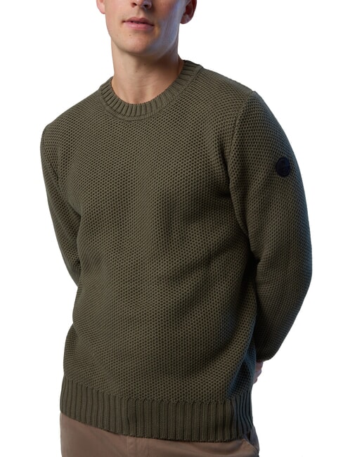 N|S Waffle crew neck sweater forest night - Men's Sweaters