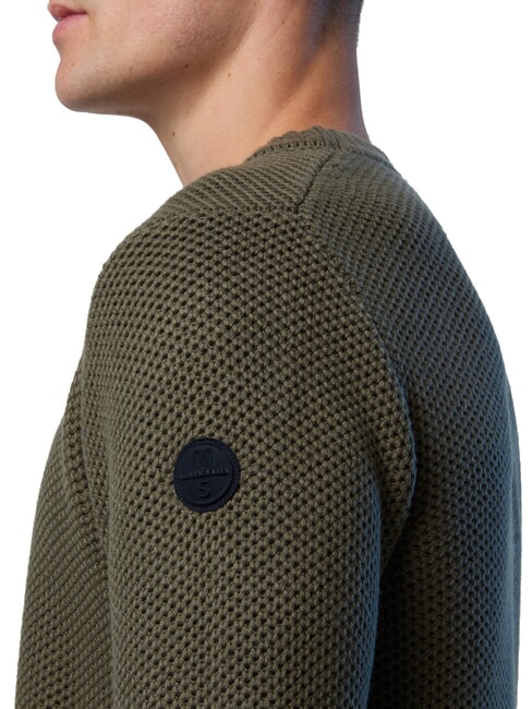 N|S Waffle crew neck sweater forest night - Men's Sweaters