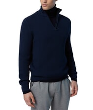 NORTH SAILS N|S Ribbed turtleneck sweater with half zip navy blue - Men's Sweaters - 3