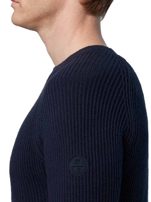 N|S Ribbed crew neck sweater navy blue - Men's Sweaters