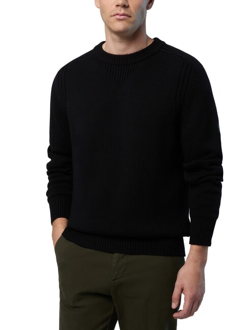 N|S Cotton crew neck sweater black - Men's Sweaters