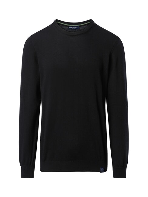 N|S Wool crew neck sweater black - Men's Sweaters