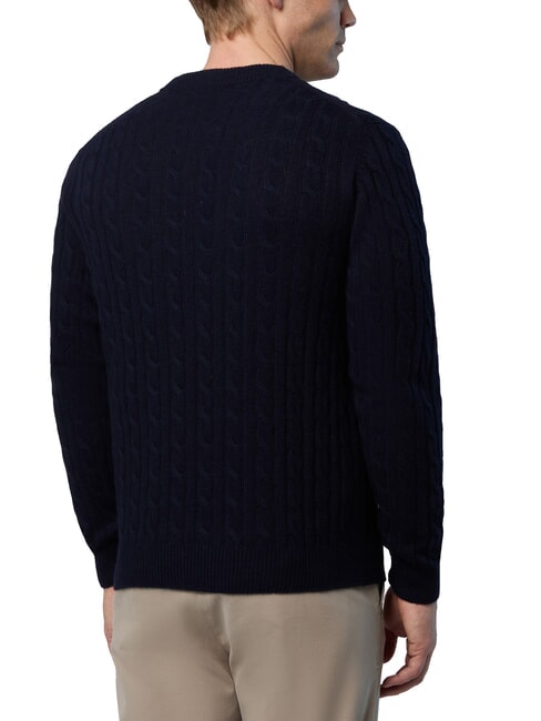 N|S Cable knit crew neck sweater navy blue - Men's Sweaters