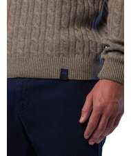 NORTH SAILS N|S Cable knit crew neck sweater fossil melange - Men's Sweaters - 3