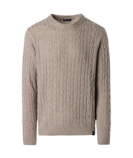 NORTH SAILS N|S Cable knit crew neck sweater fossil melange - Men's Sweaters - 4