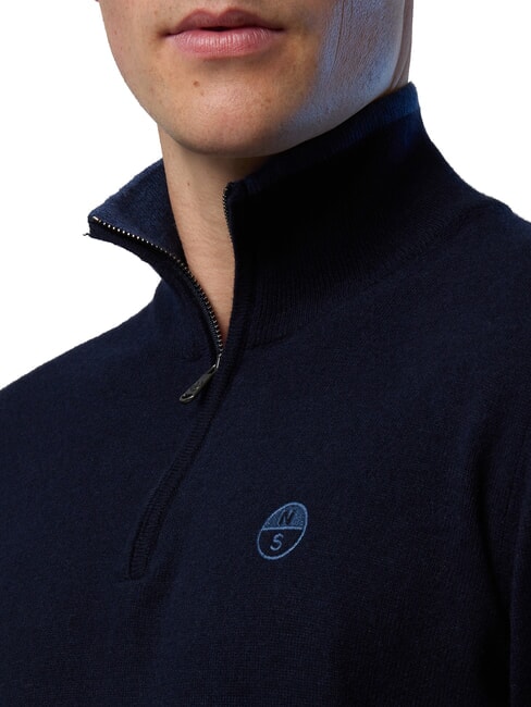 N|S Half-zip turtleneck sweater navy blue - Men's Sweaters