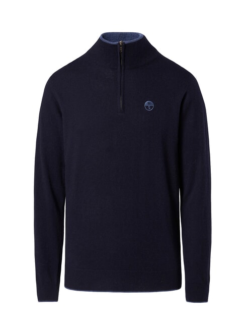 N|S Half-zip turtleneck sweater navy blue - Men's Sweaters
