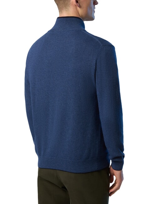 N|S Half-zip turtleneck sweater China blue melange - Men's Sweaters