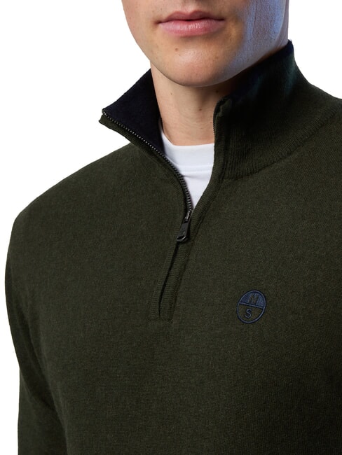 N|S Half-zip turtleneck sweater forest green - Men's Sweaters