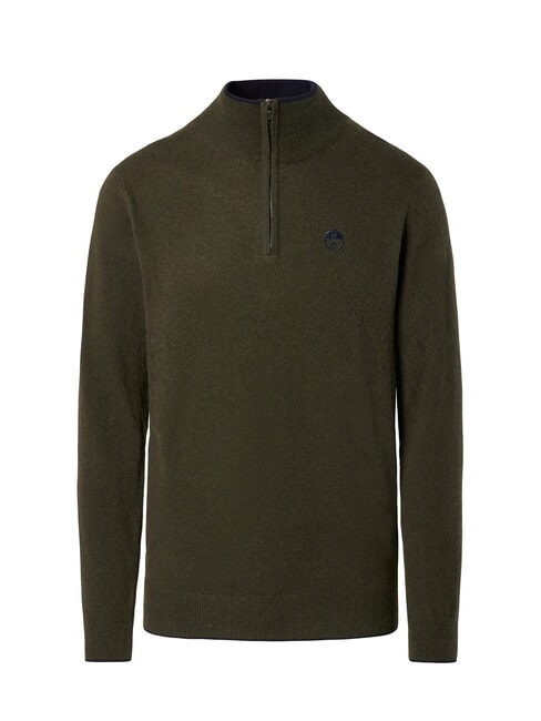 N|S Half-zip turtleneck sweater forest green - Men's Sweaters