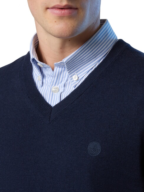 N|S V-neck sweater navy blue - Men's Sweaters